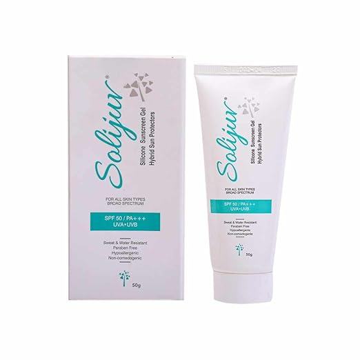 Solijuv Silicone Sunscreen Gel SPF 50 PA+++ 50gm